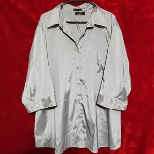 Silver Stretch Blouse Size 3X